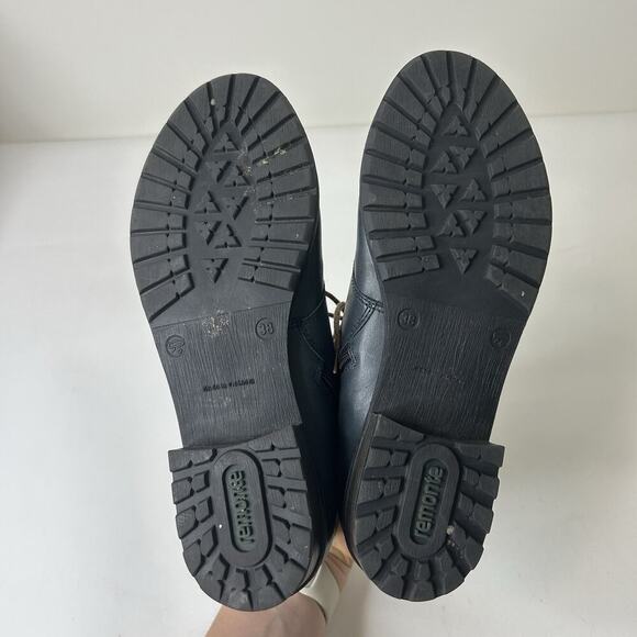 Remonte Women's 38 US 7.5 Leather Lace Up Ankle Boots Navy Blue Bootie - Picture 4 of 8